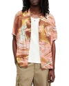 Allsaints Matsuri Short Sleeve Button-up Shirt In Paradise Pink