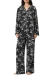 Allsaints Maude Contrast Piping Pajamas In Black