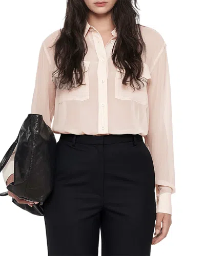 Allsaints Maven Sheer Military Shirt In Red