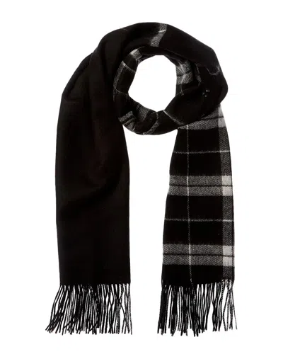 Allsaints Max Check Wool Scarf In Black