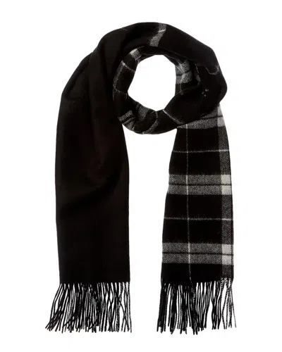 Allsaints Max Check Wool Scarf In Black