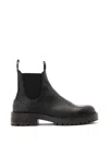 Allsaints Mccoy Textured Pull-on Boots In Black