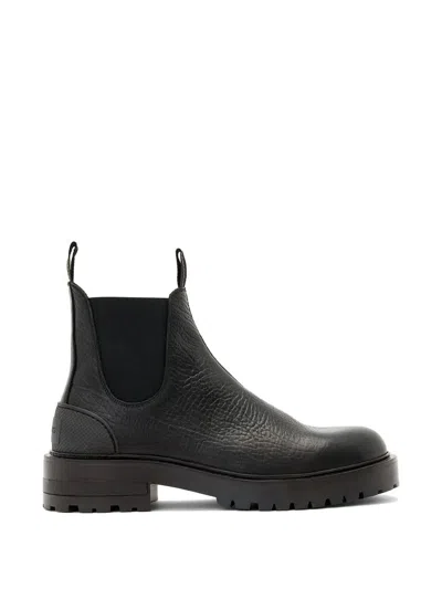 Allsaints Mccoy Textured Pull-on Boots In Black