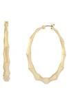 Allsaints Medium Angular Hoop Earrings In Gold