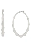 Allsaints Medium Angular Hoop Earrings In Metallic