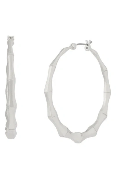 Allsaints Medium Angular Hoop Earrings In Metallic
