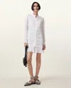 Allsaints Meg Button Front Mini Dress In White