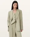 Allsaints Averie Ten Relaxed Fit Blazer In Sage Green