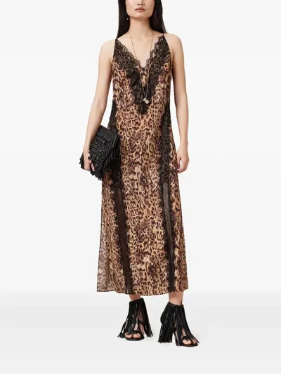 ALLSAINTS MELIA LEOPARD-PRINT MAXI DRESS