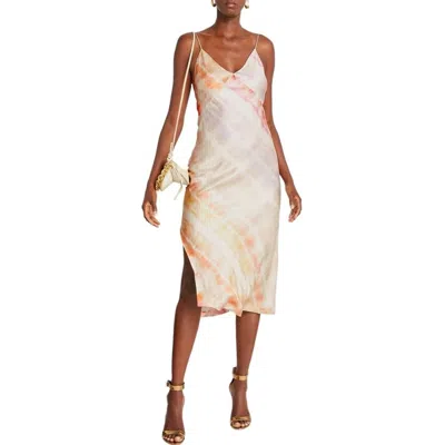 Allsaints Melody Marea Midi Dress In Rainbow Pink