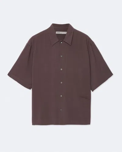 Allsaints Archer Oversized Point Collar Shirt In Brown