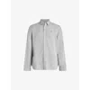 Allsaints Mens Ash Grey Laguna Tonal-stitch Regular-fit Woven Shirt