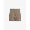 Allsaints Mens Ash Khaki Gree Underground Logo-print Recycled-polyamide Swim Shorts