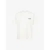 Allsaints Mens Ashen White Underground Logo-print Relaxed-fit Organic-cotton T-shirt
