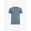 Allsaints Mens Ashy Blue Figure Regular-fit Short-sleeve Organic-cotton T-shirt