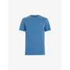 ALLSAINTS ALLSAINTS MEN'S ATLANTIC BLUE BRACE CREWNECK COTTON-JERSEY T-SHIRT