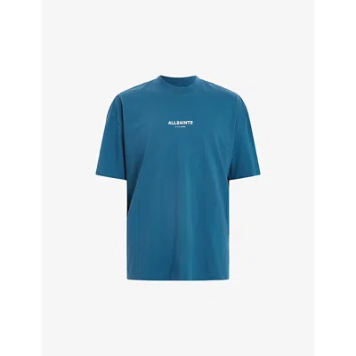 Allsaints Subverse Logo Oversized T-shirt In Atlantic Blue