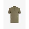 Allsaints Mens Avo Green Mode Wool Polo Shirt