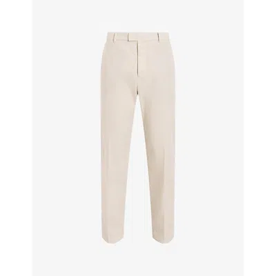 Allsaints Mens Bailey Taupe Bailey Mars Pressed-crease Organic-cotton Trousers