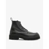 Allsaints Castle Lace Up Leather Boots In Black