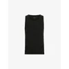 Allsaints Edwards Round-neck Relaxed-fit Organic-cotton Vest In Black