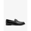 Allsaints Mens Black Harmon Leather Loafers