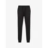 Allsaints Mens Black Raven Logo-embroidered Cuffed Cotton-jersey Jogging Bottoms