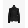 Allsaints Mens Black Survey Double-layered Leather Blazer In Black