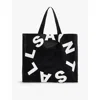 Allsaints Tierra Logo-print Large Organic-cotton Tote Bag In Black/white