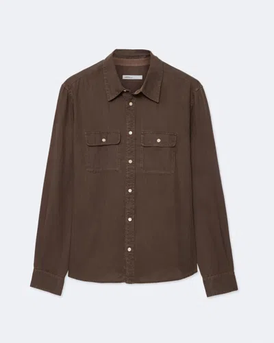 Allsaints Bond Long Sleeve Shirt In Brown