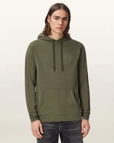 Allsaints Mens Wild Green Brace Ramskull-embroidered Cotton Hoody Xxl