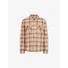 ALLSAINTS ALLSAINTS MEN'S BRAMBLE PINK WENDEL RELAXED-FIT CHECKED ORGANIC-COTTON SHIRT