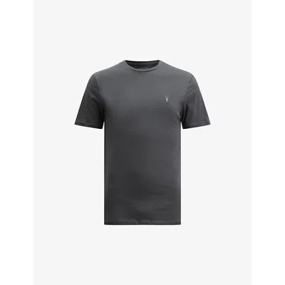 Allsaints Brace Brushed Cotton Crew Neck T-shirt In Carter Grey