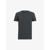 Allsaints Mens Carter Grey Figure Regular-fit Short-sleeve Organic-cotton T-shirt