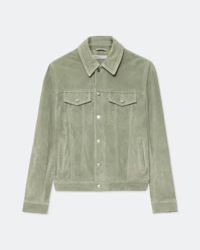 Allsaints Men's Chaiyo Suede Trucker Jacket In Green
