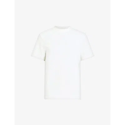 Allsaints Mens Chalk White Nero Relaxed-fit Short-sleeve Organic-cotton T-shirt