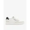 Allsaints Regan Leather Low Top Sneakers In Chalk White/bl