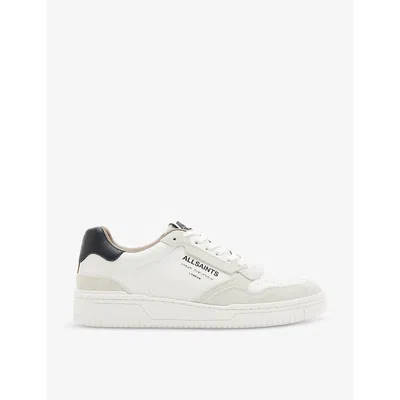 ALLSAINTS MENS REGAN PANELLED SUEDE AND LEATHER LOW-TOP TRAINERS CHALK WHITE/BL EUR 41 / 7 UK