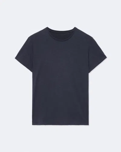 Allsaints Cody Cotton Textured Crewneck T-shirt In Blue