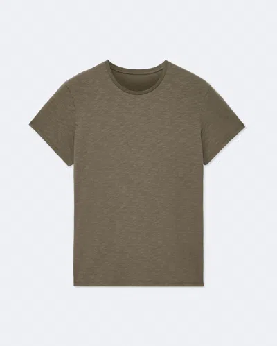 Allsaints Cody Cotton Textured Crewneck T-shirt In Green
