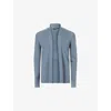 Allsaints Mens Dusty Blue Mode Open-front Wool Cardigan