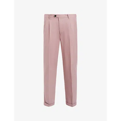 Allsaints Mens Dusty Pink Tallis Tapered-leg Mid-rise Cotton-blend Trousers In Dusty Pink