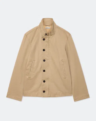 Allsaints Enfield Cotton Blend Stand Collar Jacket In Animal Print