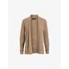 Allsaints Mens Fawn Brown Mar Mode Open-front Wool Cardigan
