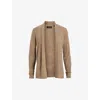 Allsaints Mode Slim Fit Merino Wool Cardigan In Fawn Brown Mar