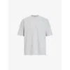 ALLSAINTS ALLSAINTS MENS GREY MARL ISAC OVERSIZED CREWNECK COTTON T-SHIRT