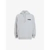 Allsaints Mens Grey Marl Redact Logo-embroidered Organic Cotton-jersey Hoody