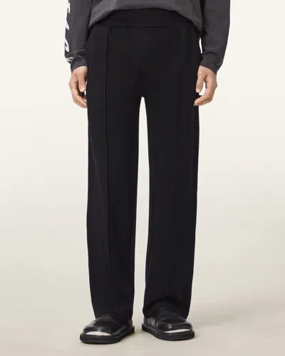 Allsaints Mens Check Black Harris Straight-leg Jersey Jogging Bottoms