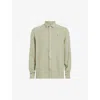 Allsaints Mens Herb Green Laguna Tonal-stitch Regular-fit Woven Shirt
