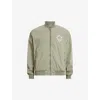 ALLSAINTS ALLSAINTS MENS HERB GREEN TIERRA GRAPHIC-PRINT RELAXED-FIT ORGANIC-COTTON BOMBER JACKET